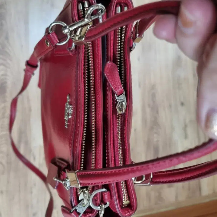 [BUNJANG] Coach Red Leather Tote Bag / Crossbody Bag / 코치 레드 가죽 토트백 겸 크로스백