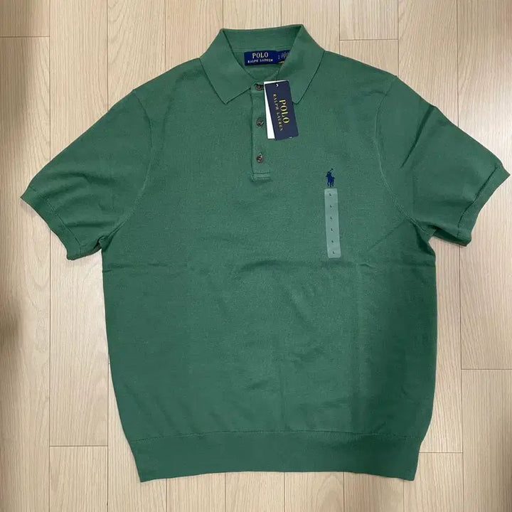 [BUNJANG] Polo Ralph Lauren Cotton Short Sleeve Collar Knit Green L / [새제품] 폴로 랄프로렌 코튼 반팔카라니트 그린 L
