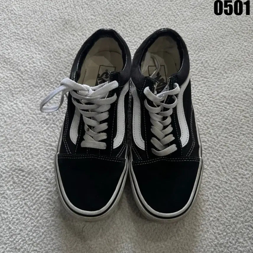 [BUNJANG] Vans Old Skool Black Platform Sneakers / 반스 올드스쿨 블랙 스니커즈 플랫폼 240