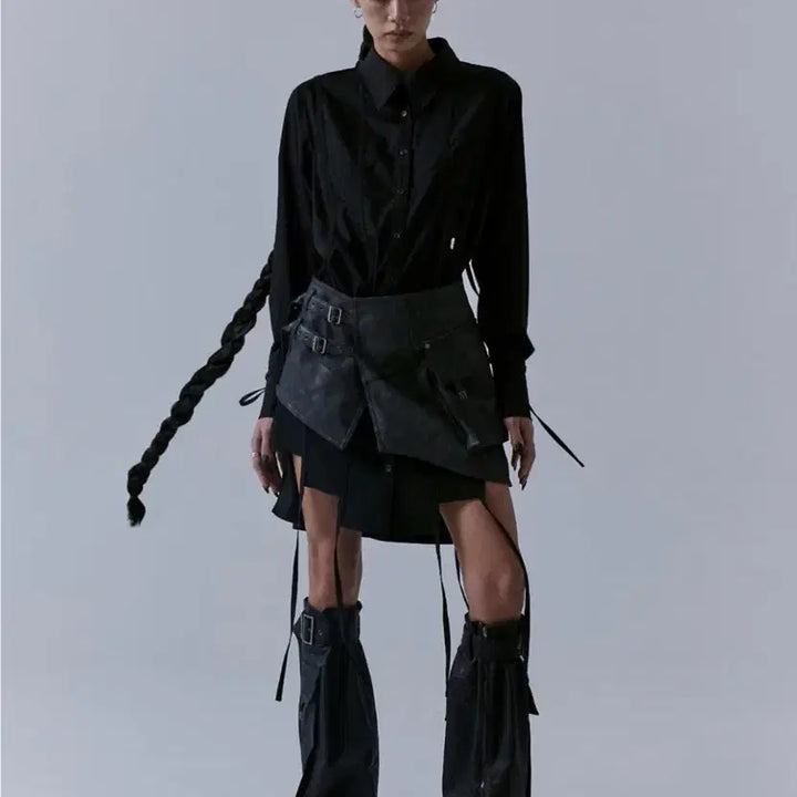[BUNJANG] Triming Bird Layered Cargo Mini Skirt / 새상품) 트리밍버드 레이어드 카고 미니 스커트