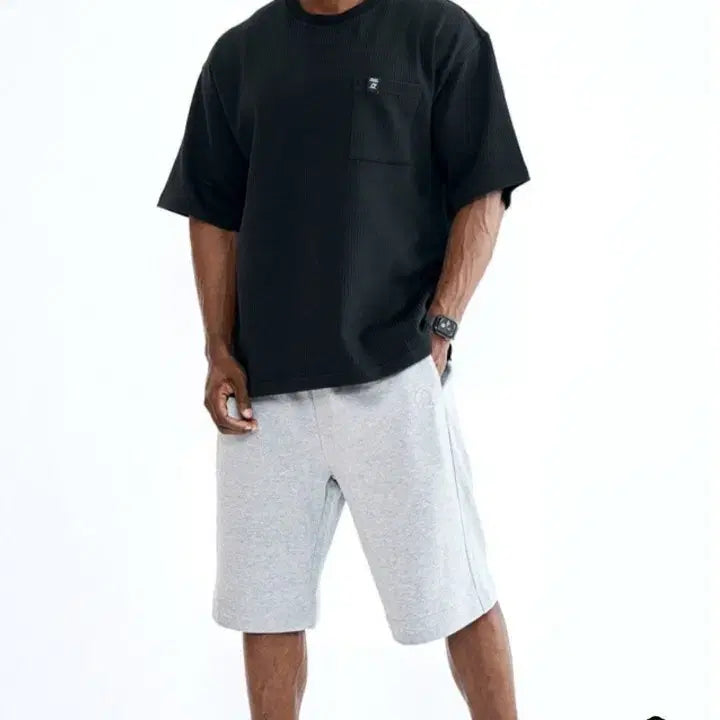 [BUNJANG] Black Mamba Oversized Waffle Pocket Short-Sleeve T-Shirt (L) / 블랙맘바 오버핏 와플 포켓 반팔 티셔츠 (L)