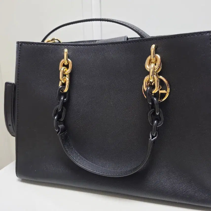 [BUNJANG] Michael Kors Black Saffiano Leather Tote &amp; Crossbody Bag / [정품]마이클 코어스 블랙 사피아노 가죽 토트 &amp; 크로스백
