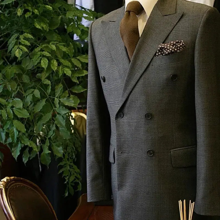 [BUNJANG] Fottongarment Bespoke Double Suit Loro Piana Super Wool 130s Grey / 포튼가먼트 최고급맞춤복 이태리 로로피아나 더블수트(정장) 그레