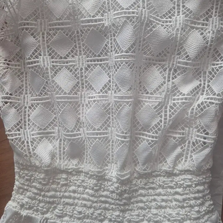[BUNJANG] Maje White Crochet Lace Long Dress / 마쥬 화이트 크로셰 레이스원피스