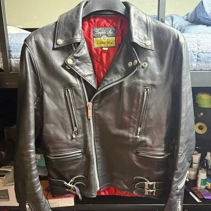 [BUNJANG] 666 UK Made Cowhide Leather Black Jacket / 666 영국 매이드 소가죽 블랙 자켓