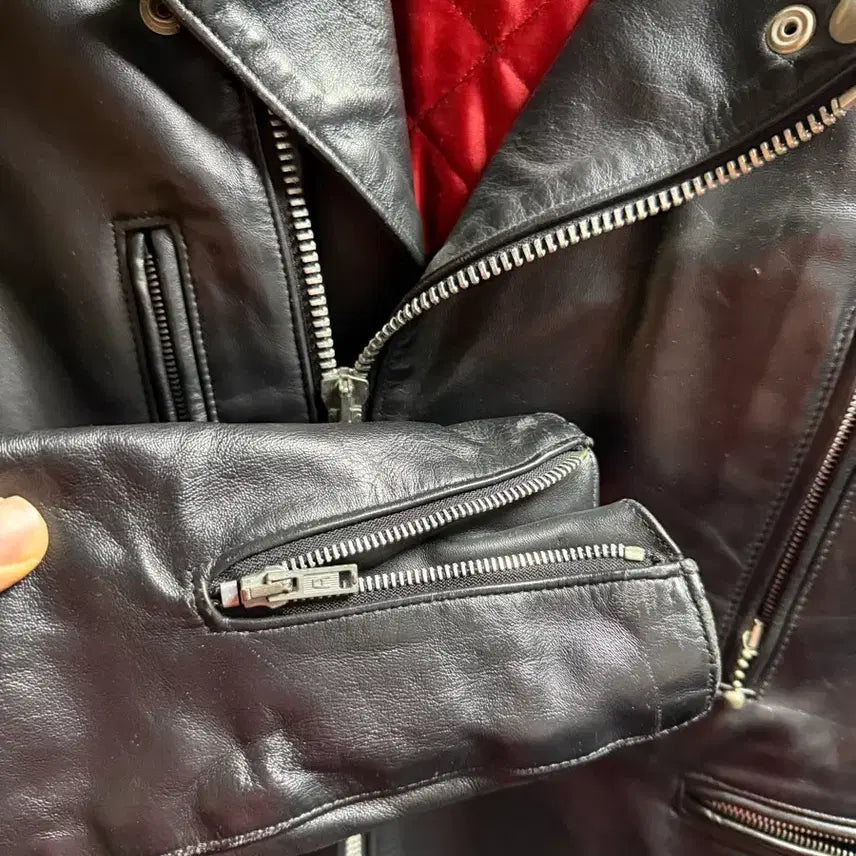 [BUNJANG] 666 UK Made Cowhide Leather Black Jacket / 666 영국 매이드 소가죽 블랙 자켓