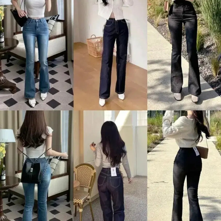 [BUNJANG] Unicon Custom Made "Heori Ssook" XS Size Denim Jeans (Mid-Blue, Black-Blue, Raw Denim Wide Leg, Bootcut) / 유니콩 자체제작 허리쏘옥 xs사이즈 데님 중청 흑청 부츠컷 생지와이드