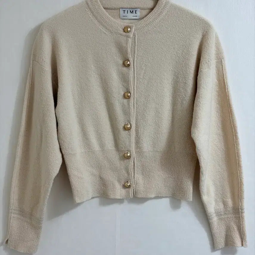 [BUNJANG] TIME Bucl Wool Cardigan Beige / 한섬 타임 부클 울 가디건