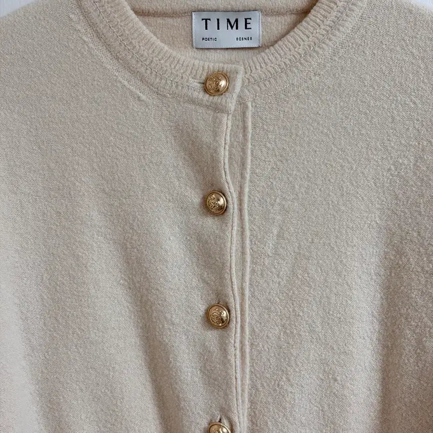 [BUNJANG] TIME Bucl Wool Cardigan Beige / 한섬 타임 부클 울 가디건