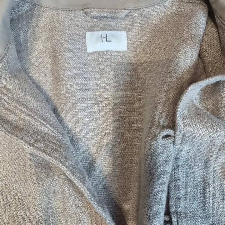 [BUNJANG] Herill Linen Jacket with Leather Collar - Size 3 / 헤릴 린넨 자켓 카라 레더 3