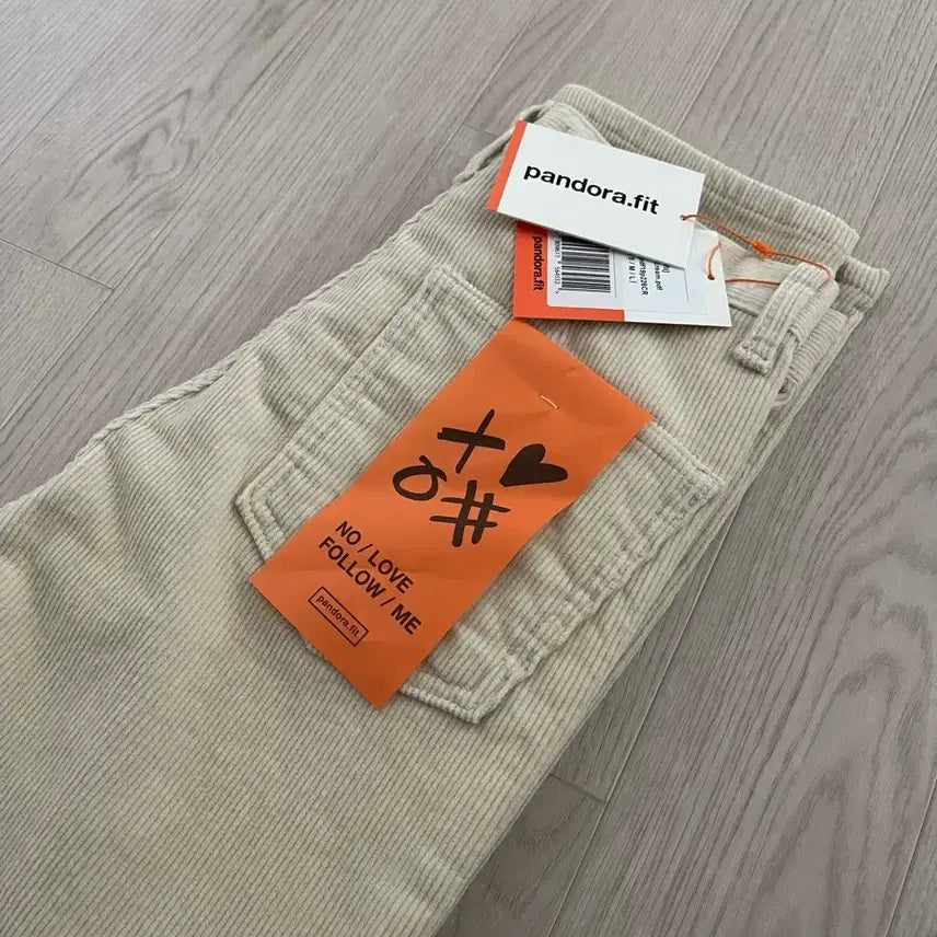 [BUNJANG] Pandora Fit Slim Straight Corduroy Pants Ivory S / 베송비x 판도라핏 슬림 스트레이트 코르덴 아이보리 치즈 바지 S(슬림)