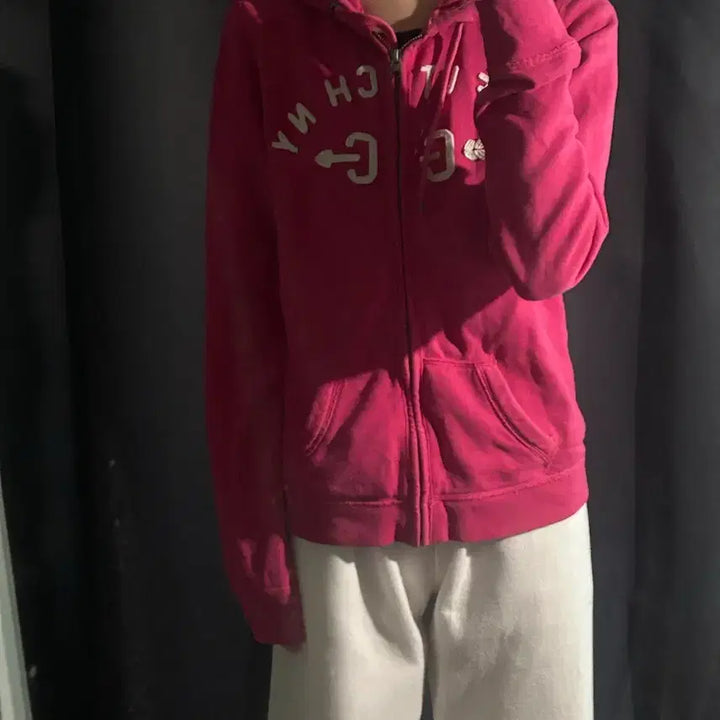 [BUNJANG] Abercrombie &amp; Fitch Pink Hoodie Zip-Up / 아베크롬비 핑크 후집