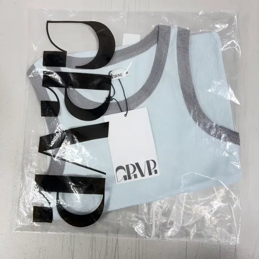 [BUNJANG] Grove PAM Sleeveless Ribbed Top Light Blue / 그로브 PAM 민소매 슬리브리스 라이트블루