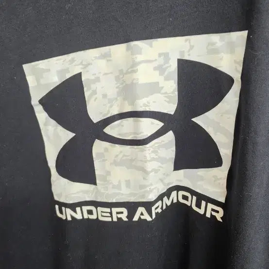 [BUNJANG] Under Armour Black Logo Short Sleeve T-Shirt / 언더아머 블랙 로고 반팔 티셔츠
