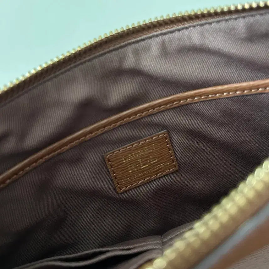 [BUNJANG] RLL Brown Leather Clutch Bag / RLL 브라운 가죽 클러치 백