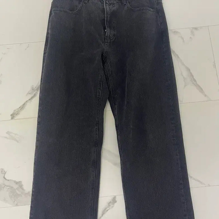 [BUNJANG] TIME HOMME Black Denim Pants (New, Unworn) / 타임옴므 블랙 데님팬츠(미착용 새제품)