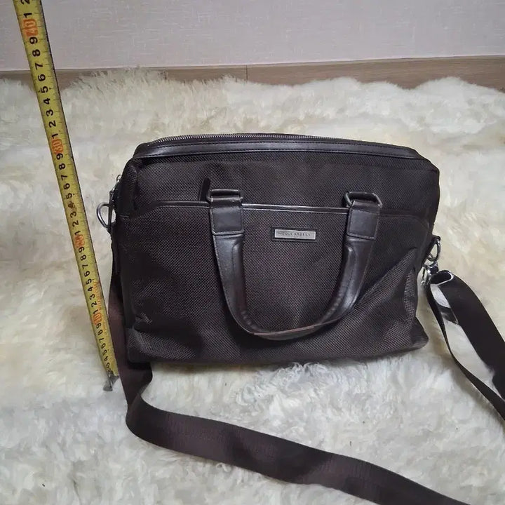 [BUNJANG] Nicole &amp; Nicole Areni Brown Briefcase Tote Bag / 니꼴레 아렌니 브라운 서류 가방 토트백