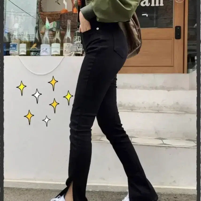 [BUNJANG] Faded Jade Black Slit Jeans / 페일제이드 슬릿진 블랙