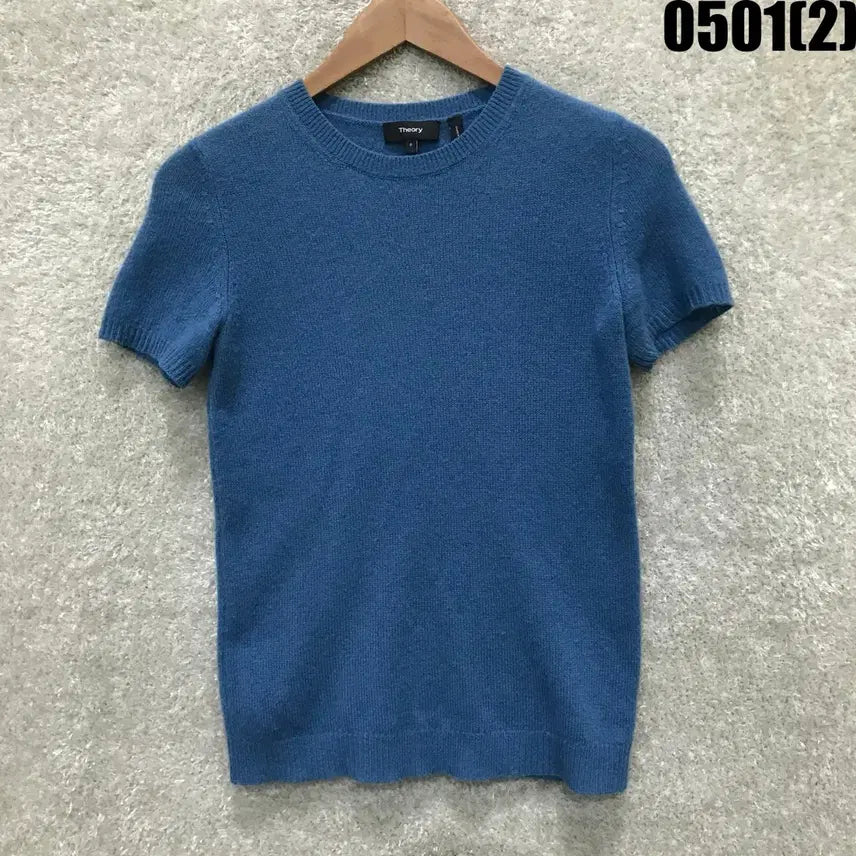 [SOLD OUT] Theory 띠어리 블루 반팔 니트 xxs