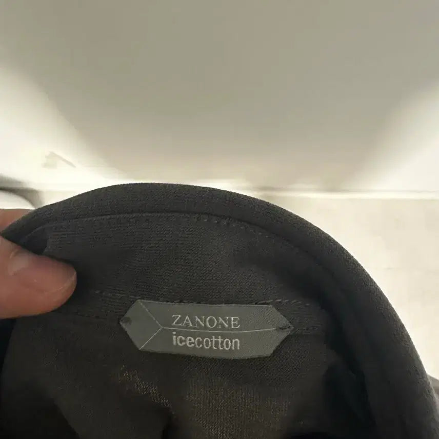 [BUNJANG] Zanone Ice Cotton Polo Shirt - Grey/Navy - Size 52 / 슬로웨어 자노네 아이스코튼 폴로셔츠 그레이/네이비 52사이즈