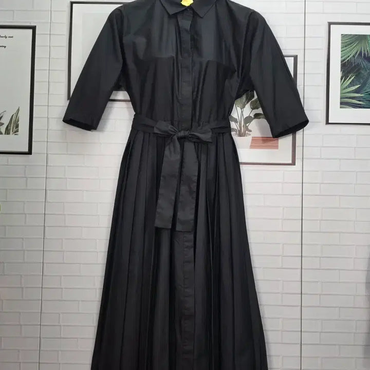 [BUNJANG] DKNY Belted Short Sleeve Long Shirt Dress - Black, Size S / DKNY 벨트 반팔 셔츠 블랙 롱원피스 드레스 S사이즈