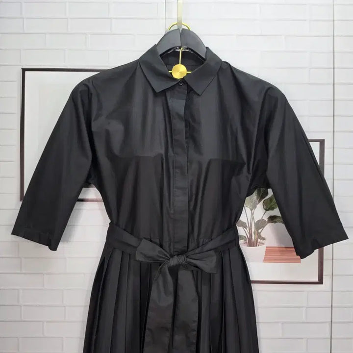 [BUNJANG] DKNY Belted Short Sleeve Long Shirt Dress - Black, Size S / DKNY 벨트 반팔 셔츠 블랙 롱원피스 드레스 S사이즈