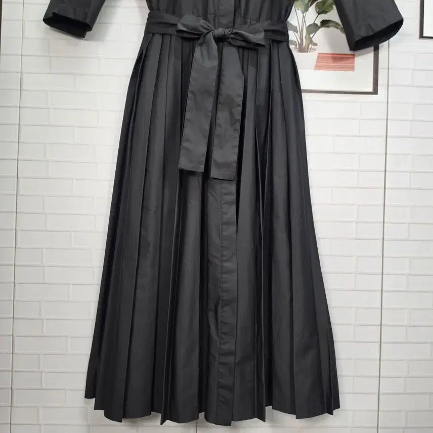 [BUNJANG] DKNY Belted Short Sleeve Long Shirt Dress - Black, Size S / DKNY 벨트 반팔 셔츠 블랙 롱원피스 드레스 S사이즈