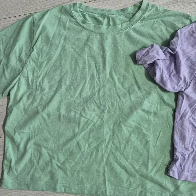 [BUNJANG] Crop Short-Sleeve T-Shirt Set / 크롭 반팔티셔츠 2장 일괄