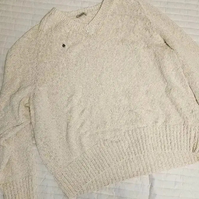 [BUNJANG] Avie Mua Boucle Cotton Sweater Cream Size 2 / 아비에무아 부클레 코튼 스웨터 크림 2사이즈