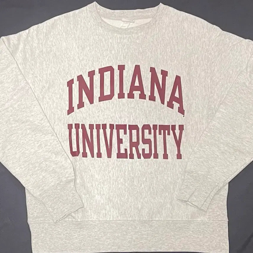 [BUNJANG] Champion Reverse Weave Melange Grey Indiana University Lettering Sweatshirt M/L / 챔피온 리버스위브 맨투맨 M