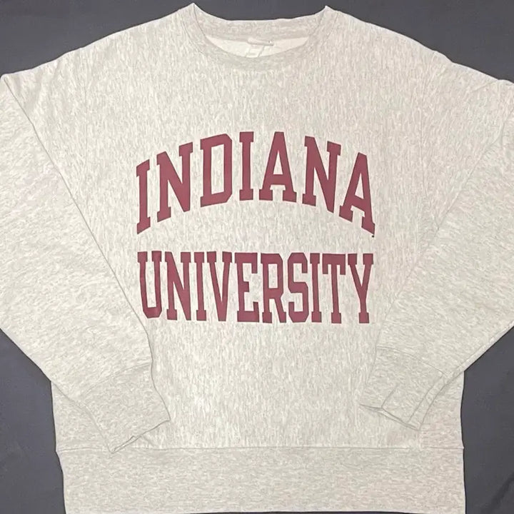 [BUNJANG] Champion Reverse Weave Melange Grey Indiana University Lettering Sweatshirt M/L / 챔피온 리버스위브 맨투맨 M