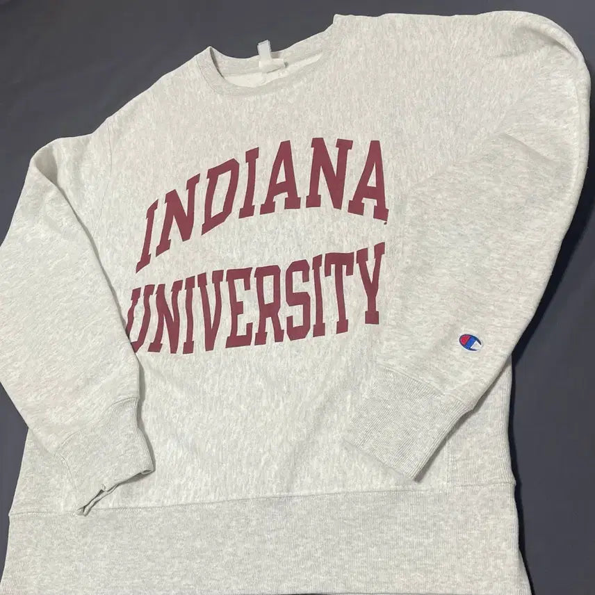 [BUNJANG] Champion Reverse Weave Melange Grey Indiana University Lettering Sweatshirt M/L / 챔피온 리버스위브 맨투맨 M