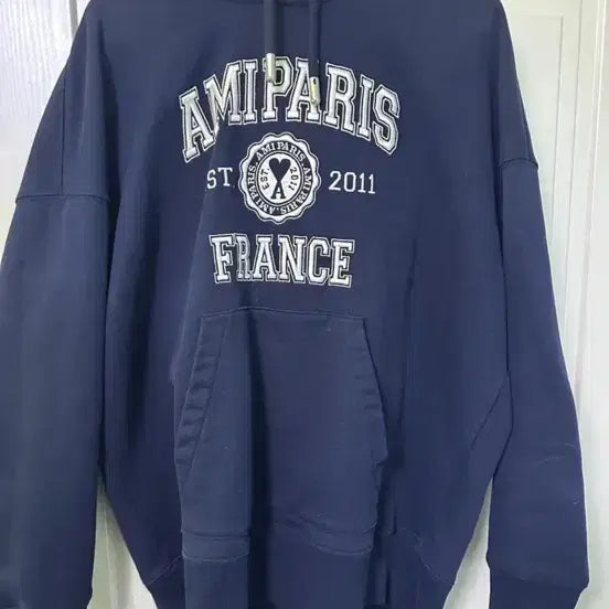 [BUNJANG] Ami Paris Hooded Sweatshirt Navy / 아미 파리스 후드티