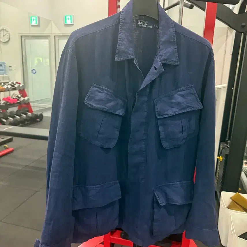 [BUNJANG] Polo Ralph Lauren Linen Utility Overshirt (Linen Fatigue) / 폴로 린넨 유틸리티 오버셔츠(린넨퍼티그)