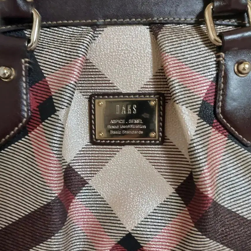 [BUNJANG] Daks Plaid Tote Bag Brown / 닥스 체크무늬 토트백 브라운