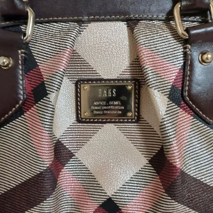 [BUNJANG] Daks Plaid Tote Bag Brown / 닥스 체크무늬 토트백 브라운
