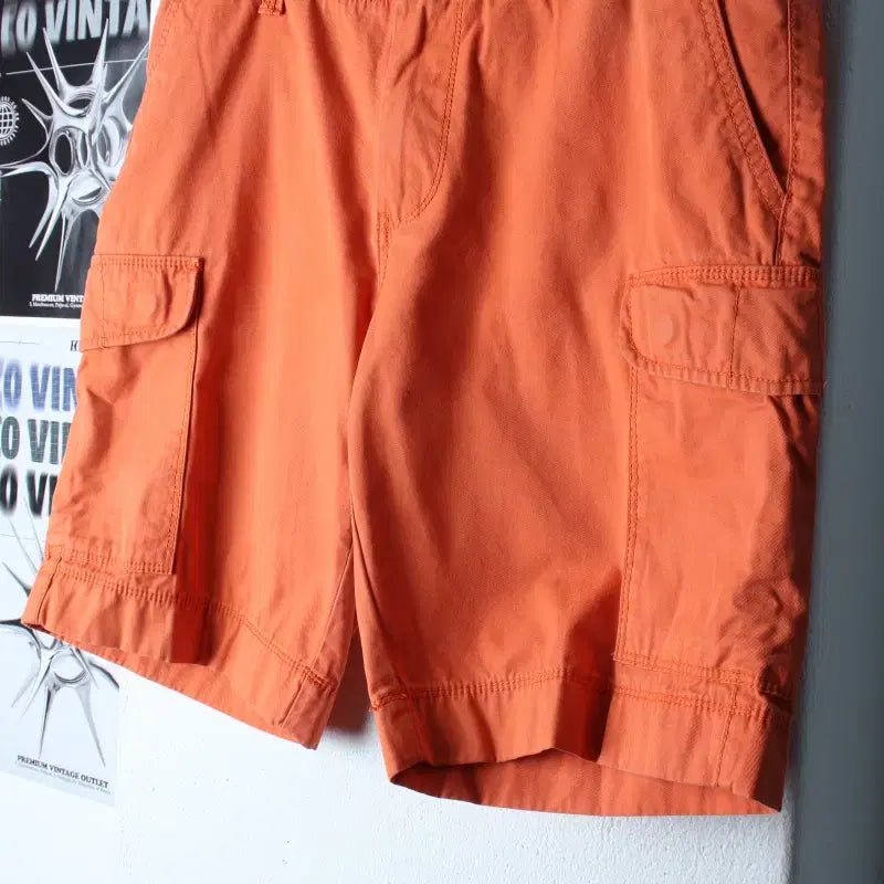 [BUNJANG] Tommy Hilfiger Cargo Shorts Orange Cotton / (L-XL) 타미힐피거 반바지 팬츠 작은얼룩 카고 오렌지 면-25F5