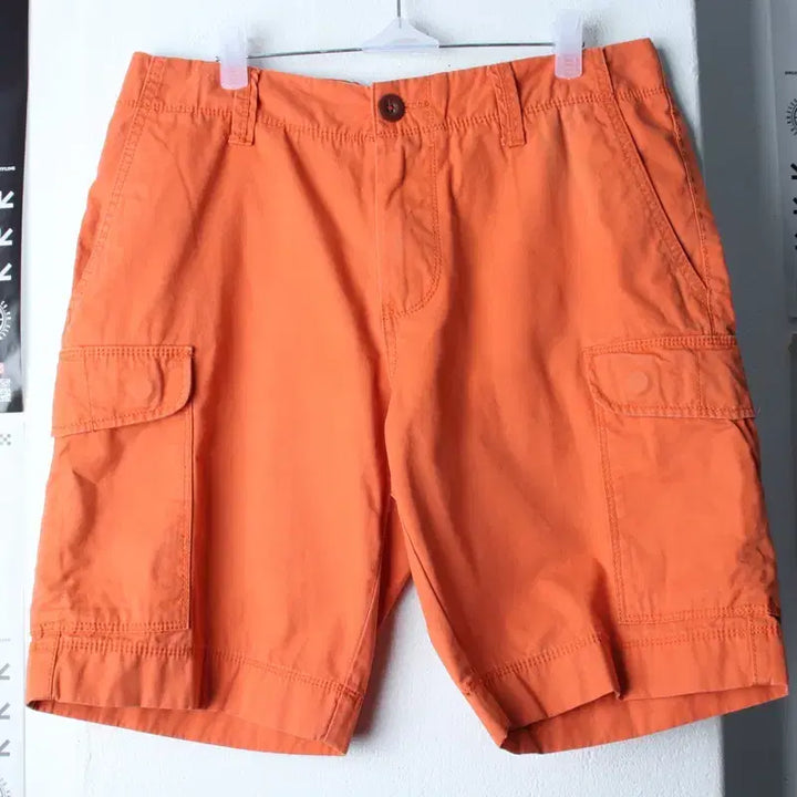 [BUNJANG] Tommy Hilfiger Cargo Shorts Orange Cotton / (L-XL) 타미힐피거 반바지 팬츠 작은얼룩 카고 오렌지 면-25F5
