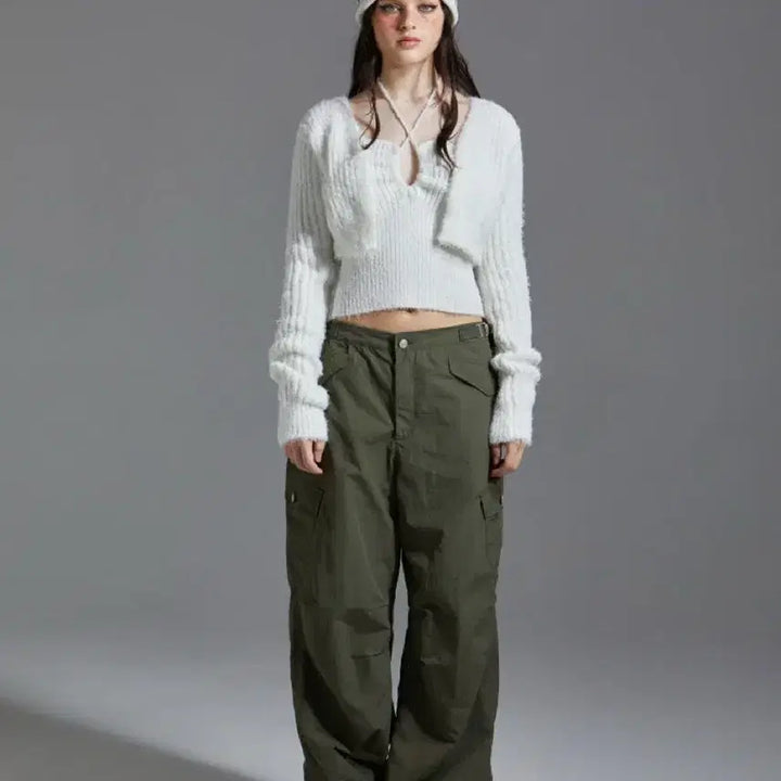 [BUNJANG] Gaitless Cargo Wide Pants / 게이트리스 카고 와이드팬츠