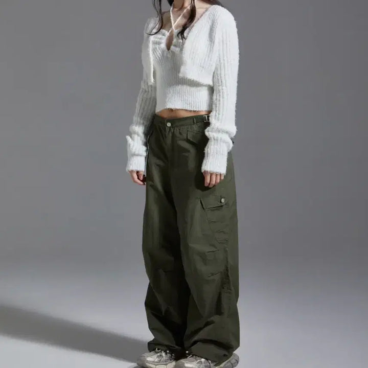[BUNJANG] Gaitless Cargo Wide Pants / 게이트리스 카고 와이드팬츠