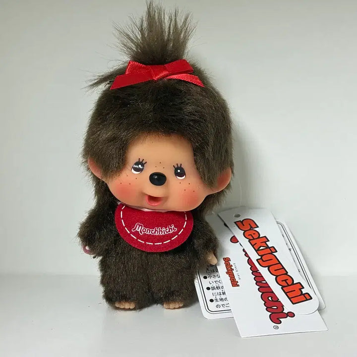 [BUNJANG] Monchhichi Big Head Girl Mascot Keychain Doll / 몬치치 빅헤드 걸 마스코트 키링 인형 판매
