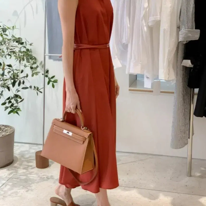 [BUNJANG] Ready To Wear Sienna Summer Wool Belted Long Dress / R2W 레디투레어 시에나 썸머 울 벨티드 롱원피스