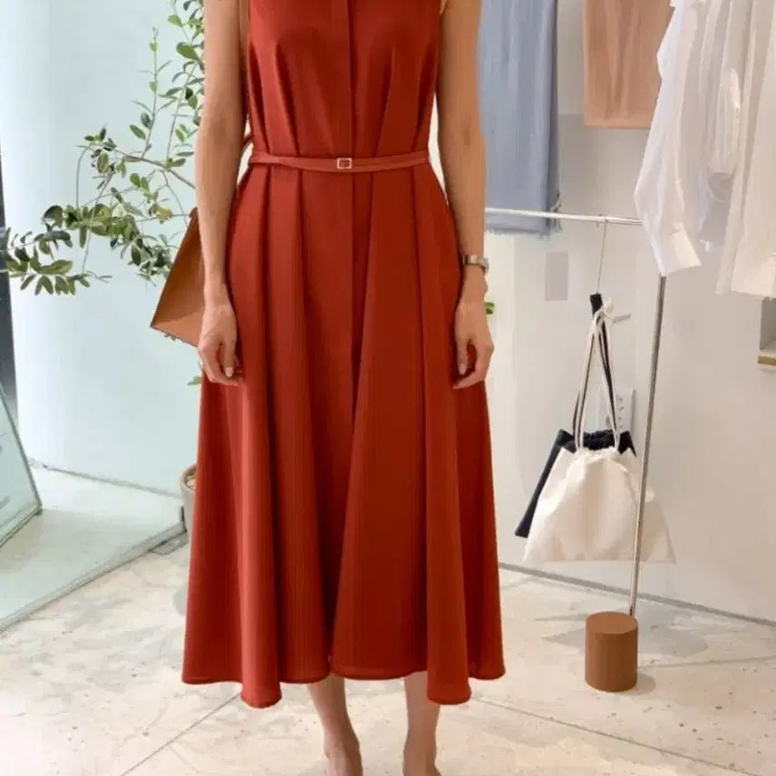 [BUNJANG] Ready To Wear Sienna Summer Wool Belted Long Dress / R2W 레디투레어 시에나 썸머 울 벨티드 롱원피스
