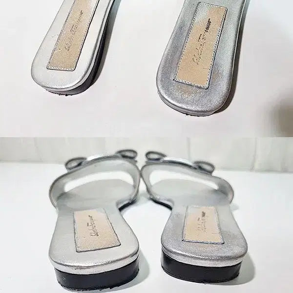 [BUNJANG] Salvatore Ferragamo Glitter Sandals Silver / 페라가모 글리터 샌들 220~225
