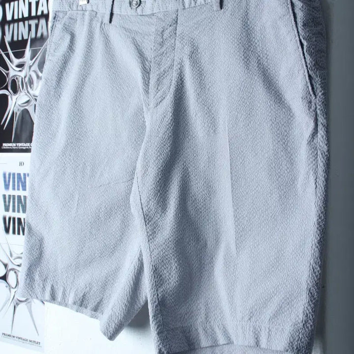 [BUNJANG] Daks Striped Seersucker Shorts - Blue / (XL-2XL) 닥스 반바지 팬츠 스트라이프 블루 시어서커-25F8