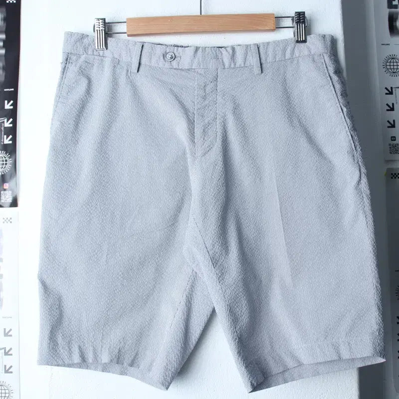 [BUNJANG] Daks Striped Seersucker Shorts - Blue / (XL-2XL) 닥스 반바지 팬츠 스트라이프 블루 시어서커-25F8