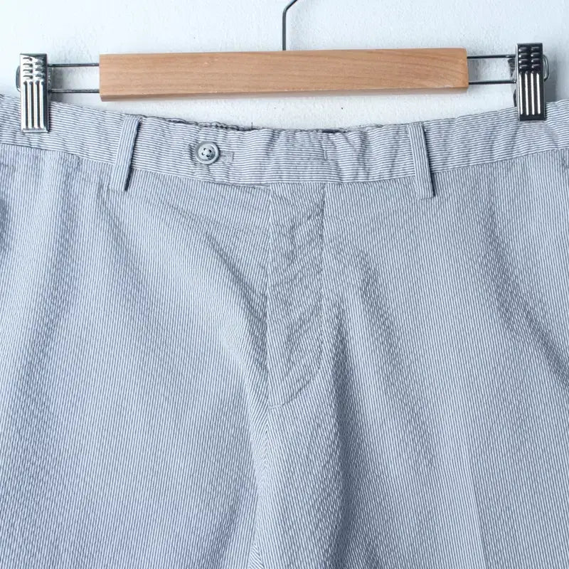 [BUNJANG] Daks Striped Seersucker Shorts - Blue / (XL-2XL) 닥스 반바지 팬츠 스트라이프 블루 시어서커-25F8