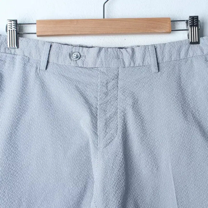 [BUNJANG] Daks Striped Seersucker Shorts - Blue / (XL-2XL) 닥스 반바지 팬츠 스트라이프 블루 시어서커-25F8