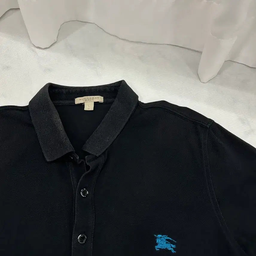 [BUNJANG] Burberry Pique Polo Shirt Black L / [정품] 버버리 카라티 (L사이즈/블랙)