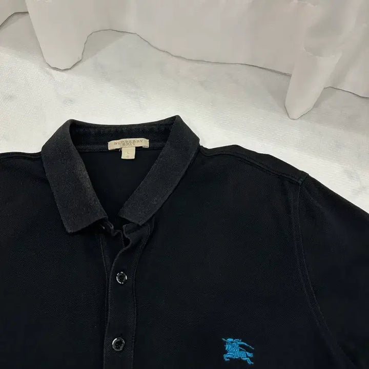 [BUNJANG] Burberry Pique Polo Shirt Black L / [정품] 버버리 카라티 (L사이즈/블랙)